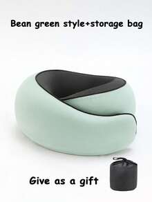 便携式可拆卸户外飞机旅行枕收纳套装，记忆棉颈枕，蜗牛颈枕，旅行枕，360°旅行颈枕（带收纳袋）