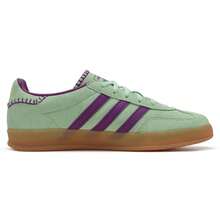 Adidas Originals GAZELLE INDOOR W Low-Top Sneakers, Women's Casual Sports Shoes JS1405 - Rich Purple Pink/light Fluorescent Green - View 2