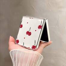 樱桃爱心可折叠屏幕手机壳，兼容三星 Galaxy Z Flip3 5G/Galaxy Z Flip 4 5G/Galaxy Z Flip 5 5G/Galaxy Z Flip 6 5G/Galaxy Z Flip 7 5G，可爱时尚的手机保护套 - 彩色 - 查看 5