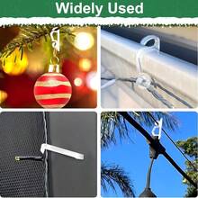 100个专业灯夹，耐候型排水槽挂钩，带排水槽，适用于屋顶、树木、围栏灯安装，多季节节日装饰解决方案（黑色） - 100pcs - 查看 3