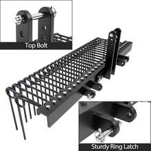 Rastrillo Paisajista de 183 cm para Tractor, Acero Reforzado con Recubrimiento en Polvo, Enganche 3 Puntos Cat 0 y Cat 1, Ideal para Hojas, Paja y Pasto, Negro – Landscape Rake - Negro - Ver 5