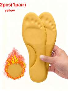 QKC 1 Pair Winter Thick Insulated Memory Foam Shoe Insoles, Unisex Sports Shoe Pads, Adjustable Size