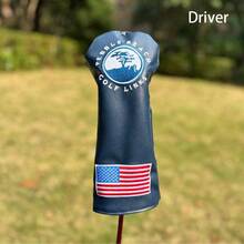 Golf Club Headcovers Small Tree Pattern Driver Headcover Fairway Wood Headcover Hybrid Headcover Putter Headcover PU Leather - Blue - View 6