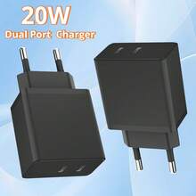 USB C Plug, Daul Port 20W Fast Charger Plug EU Charging Plug Compatible With Iphone 17 16 15 14 13 12 11 Pro Max Plus XS XR, Compatible With , Galaxy, USB-C Plug Fast Charge USB C Power Adapter Quick Wall Plug Type C Head - EU C Type Plug(220-240V) - View 7