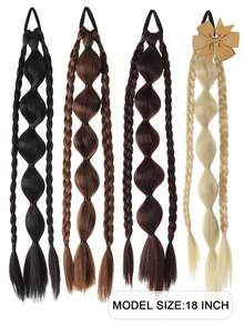 1PC Synthetic New Chinese Style Lantern Bubble Ponytail For Girls Kids Sweet CoolLong Braid Lantern Boxing High Ponytail - Multicolor - View 5