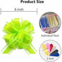 Jefyghe 6 PCS Large Pull Bows 6 Inch Gold Bows For Gift Wrapping Wedding Basket Decorated Birthday Party Gift Boxes And Flower Decorations