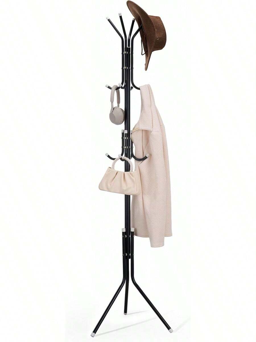 Perchero de Pie con 12 Ganchos,Perchero para Ropa,Bolsas,Sombreros,Ideal para Pasillo Entrada,Dormitorio,Salón,Oficina,Moderno - 1 - Ver 1