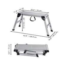 Plataforma de trabajo plegable , capacidad de carga de 330 libras, taburete de aluminio para paneles de yeso, banco de trabajo resistente con patas antideslizantes, ideal para lavar vehículos, limpiar, pintar y decorar - 330 libras - Ver 10