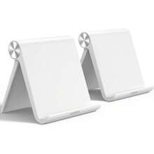 Soporte para tablet para computadora, paquete de 2 soportes compatibles con iPad 10.2 de 11 pulgadas, 9.7 Pro Mini 6 5 4 3, soporte para teléfono portátil de computadora, accesorios de - 1 - Ver 4