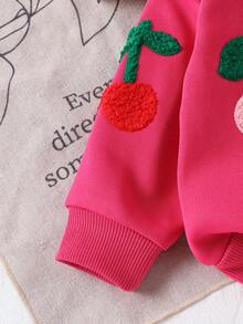 2pcs Baby Girls' Casual Cute Long Sleeve Sweatshirt + Pants Set, Spring/Autumn - Hot Pink - View 6