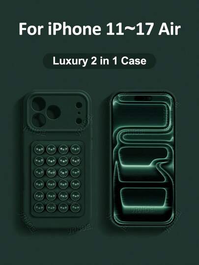 VOUVI Étui de protection VOUVI en silicone avec ventouse, compatible avec iPhone 17, 14, 12, 11, 13, 15, 16 Pro Max, 16, 15, 14 Plus, 16 E, 17 Air. Couleur unie, style professionnel, minimaliste, luxueux et antichoc.