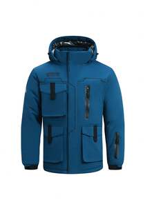 2 Pieces Set Boyfriend Style Men's Sports & Outdoor Suit, Boyfriend Style Men's Sportswear & Recreation Wear, Boyfriend Style Men's Ski Suit Top And Bottom, HX395-1 Ski Outfits Winter - Blue - View 3