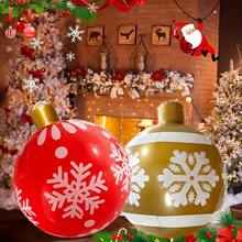 1pc 48*50cm PVC Inflatable Christmas Ball, Snowflake Design, Simple Style, Suitable For Indoor/Outdoor Christmas & New Year Decoration, Yard, Garden, Porch, Durable Inflatable Decor, Reusable, Optional Pump Set, No Electricity - Snowflake Christmas Ball - View 4