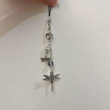 Y2K Style Originative Design Silver & Black Silver Butterfly Metal Beads Chain Charm, Fit For Bag, Phone, Keychain, Necklace - Silver - View 13
