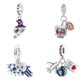 4pcs/Set S925 Silver Plated Beads, Delicate Texture And Long-Lasting Luster. Can Be Used As Creative Components For DIY Bracelets To Customize Your Own Style, Or Worn Daily To Inject Whimsical, Elegant Or Free-Spirited Personalized Symbols Into Your Outfits.