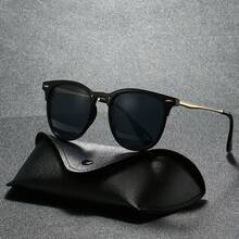 Square Frame Retro Personality Street Style Catwalk Glasses Cross-Border Unisex Glasses 2024 Fashion European And American New Style Rivet Frame Glasses With Free Glasses Case - Phim xám khung đen C1 - Xem 8