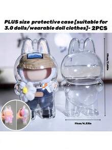 1pc Acrylic Protective Case For Labubu Monster Doll - Clear Standing Display Case, Plastic Portable Storage Box Cover For LabubuCollectible Dolls ( Doll Not Included )Intended For Labubu Case,Clear Figure Display Bag Single Pack,Ideal For Christmas And Halloween Decorations,Calendarlgs Of Advent Home,For Christmas/Christmas Decorations/Christmas Gifts-Multi-Size Design For Various Choices