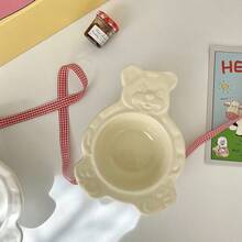 1pc Ceramic Ice Cream/Yogurt/Oatmeal Bowl, Cute Bear Dessert Bowl, Korean Ins Style Fruit Salad/Cereal Bowl, Ceramic Tableware, Ice Cream Cup, Dessert Cup, Afternoon Tea, Coffee Bar, Party Supplies, Home Decor, Holiday/Birthday/Couple Gift - Multicolor - View 7