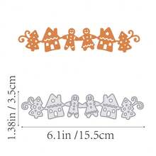 1件装礼物和叶子金属切割模具，新款模切模具，压花模板，适用于DIY手工剪贴簿用品，模板模具，相册装饰纸模切，用于卡片制作，DIY工艺装饰 - 銀色 - 查看 7