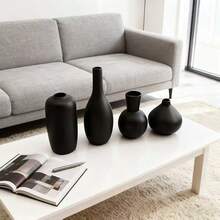 1pc Multi-Shaped Ceramic Vase Four-Piece Set Of Black And White Matte Texture Soft Clothes With " Wild Artifact" To Easily Grasp The Space Style - Multicolor - View 8