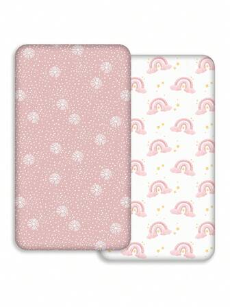 GLLQUEN BABY Crib Sheets 2 Packs For Boys Girls, Fitted Sheet For Crib And Toddler Mattress, Super Soft Microfiber Baby Sheet 47x24x6in, Oeko-Tex Certificated