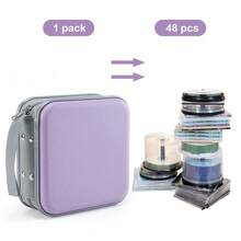 UENTIP CD Case For Car,48 Capacity DVD Case Portable Zipper Large Storage CD Wallet CD Organizer Home Travel (Lavender, 48){Inchcolor_nameinch:Inchlavenderinch} - 薰衣草 - 查看 5
