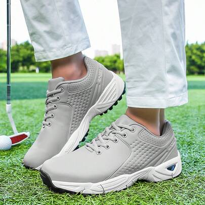 Fashionable Minimalist Anti-Slip Design Golf Shoes, Unisex, 4-Season Shock Absorption, Outdoor Casual Sports Shoes, Multi-Functional Grass Training High Traction, Suitable For Daily Commute And Golf Course
