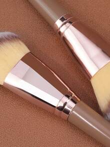 1/2 专业化妆刷套装，高级合成粉底刷混合散粉锥歌舞伎粉底化妆刷化妆品涂抹器 - 彩色 - 查看 7