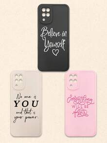 3件套多色字母印花手机壳，带摄像头保护，兼容和Galaxy智能手机 - 彩色 - 查看 35