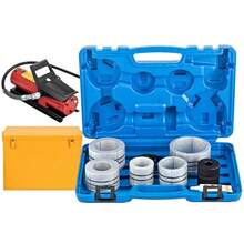 Expansor de tubo de escape hidráulico, tamaño de 1-5/8" a 4-1/4", bomba de pedal de 10 T incluida con 4 troqueles, 2 cajas de almacenamiento para tubos de aluminio de cobre en reparación de automóviles - Pedalear de 1-5/8" a 4-1/4" - Ver 8