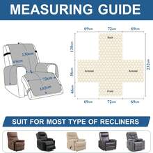 YSTYLE Single-Seater Reclining Armchair Cover, Armchair Cover With Armrests, Single-Seater Armchair Cover With Armrests, Armchair Cover With Elastic Band, Reclining Sofa Cover - Baby Blue - View 8