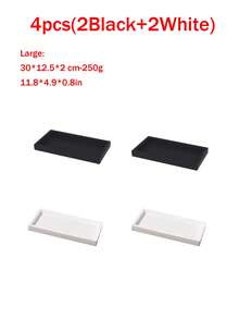 Silicone Bathroom Vanity Tray Rectangle Soap And Sponge Holder Kitchen Sink Organizer For Scrubber, Lotion Bottles, Perfume, Jewelry, Candle, Key Trinket Ring, Black, Gifts For Women Stocking Fillers Personalised Gifts Christmas Decorations - Multicolor - View 10