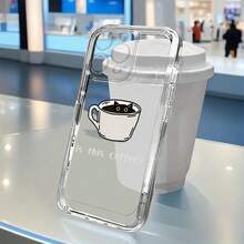 Una caja de café transparente con diseño de gato, adecuada para varios modelos de , incluyendo 17, 16, 15, 14, 13, 12, 11, etc.Proporciona un estilo de protección completo que es tanto suave como directo, adecuado para todos, estilo café Vivo Y, funda de diseño de café, funda de espejo de gato, funda linda, funda de teléfono, cubierta protectora conveniente. - Colores mixtos - Ver 3