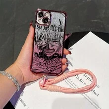 Funda de teléfono moderna y genial con boceto de manga de  Kaneki Ken para  17/16/15/14/13/12/11 Profesional Máximo/Xs Max/X/XR, anticaída de cuatro esquinas con galvanoplastia y cuerda rosa. - Nuevo diseño de anime Funda para teléfono, funda para , Funda para teléfono, funda para , Funda de teléfono de anime  Funda para teléfono, Funda para teléfono de mujer Funda de Teléfono de Moda Funda para teléfono,  Funda para teléfono, funda para , Funda de Teléfono a Prueba de Golpes funda para , funda para , Funda de Teléfono Elegante Funda para teléfono, Estética de la funda del teléfono Funda de teléfono de anime Funda a prueba de golpes para   Funda para teléfono Estilo bohemio Accesorios Móviles, Fundas Duraderas, Seguidores de - Mezcla de colores - Ver 3