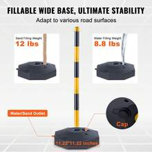 Conos de señalización de tráfico ajustables, paquete de 6, barrera de señalización  vial con base rellenable, cadena de 8 pies, para control de tráfico, advertencia, estacionamiento, construcción, carreteras, amarillo y negro - paquete de 6 - Ver 2
