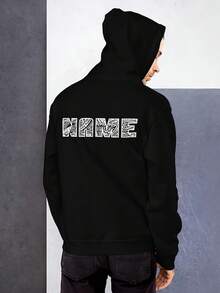 Black Plain Hoodie With Personalized Polynesian Designs Name On Back - Style 3 - View 1