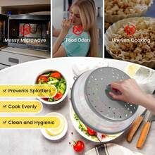 2 In 1 Upgrade Collapsible Microwave Lid (10.5 Inches) – Vented Folding Plate Cover. Acts As A Microwave Splatter Cover And Vegetable/Fruit Cleaning Basket, A Multi-Function Kitchen Tool For Easy Heating, Mess Prevention, And Produce Cleaning. - 彩色 - 查看 8