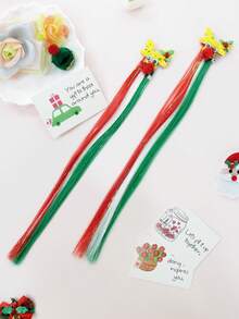 Clips y diademas navideños lindos y dulces, con varios elementos navideños (reno/árbol de Navidad/lazo/campana/muñeco de nieve) Extensiones de cabello coloridas, detalles festivos, accesorios para fiestas