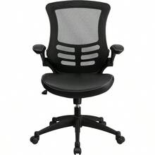Desk Chair With Wheels Swivel Chair With MidBack Black Mesh And LeatherSoft Seat For Home Office And Desk 41.25 X 24.5 X 25.5