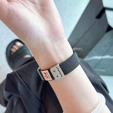 适用于小米手环10/9/8的腊肠犬图案尼龙编织腕带，时尚透气，快拆磁扣，兼容NFC版本，男女通用智能手表表带配件 - 彩色 - 查看 8