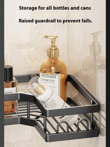 5/Piece Set Bathroom Storage Rack, Including Corner Shower Rack, Wall-Mounted Soap Dish, Shampoo Rack And Soap Dish, Suitable For Home Bathroom Decoration, Black Bathroom Storage Rack, Shampoo Rack, Bathroom, Bathroom Accessories, Bathroom Decoration