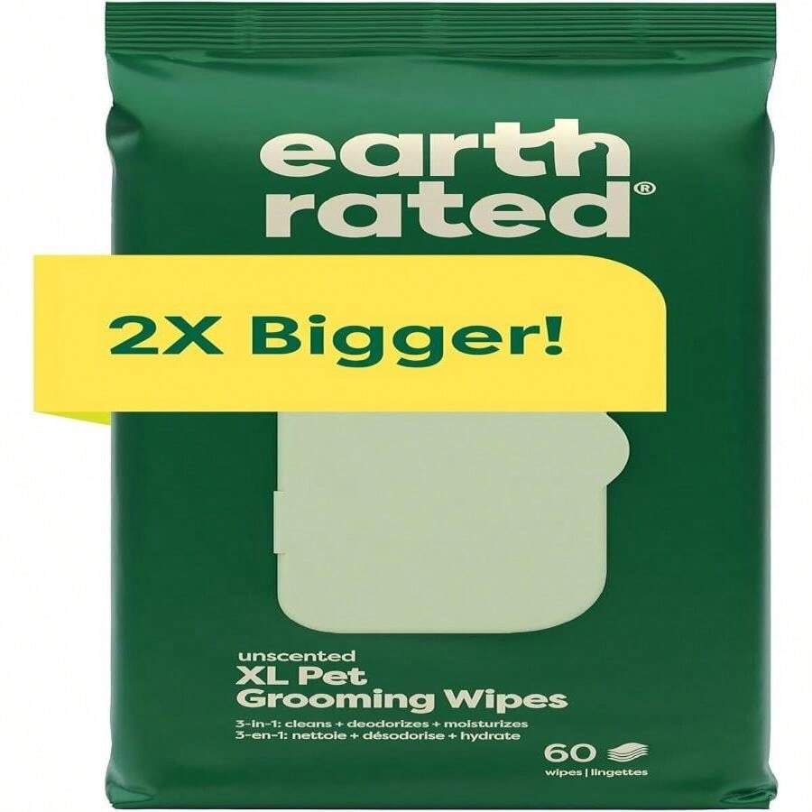 Earth Rated Pet Wipes For Dogs And Cats, Hypoallergenic, Cleaning And Hydrating, For Grooming Paws, Body And Butt, Unscented, 400 Count - MàuA - Xem 1