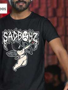 Playera Junior H Sad Boyz - Blanco y Negro - Ver 1