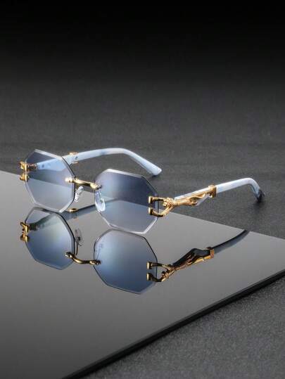 一副男士金属框矩形商务风格优雅复古百搭时尚眼镜，适合商务旅行、通勤、商务谈判、客户拜访等场合。