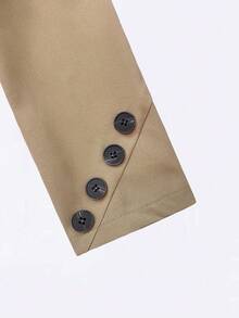 Women's Elegant Single-Button Commuter Blazer - Khaki - View 5