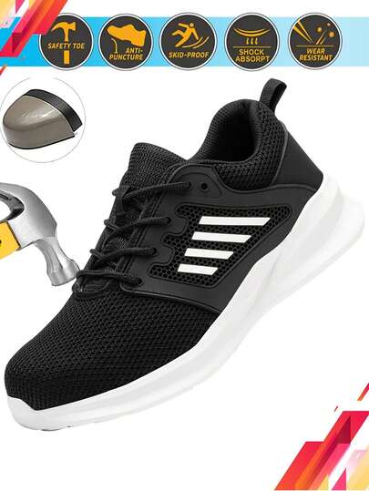 Dian Sen 1 Paio Scarpe da Lavoro di Uomo Scarpe da Ginnastica di con Punta in Acciaio Scarpe da Lavoro Sportive Indistruttibili Scarpe da Lavoro Donna con Punta in Acciaio Anti-Perforazione Anti-Schiacciamento Suola Ammortizzante Fibbia Rotante Traspirante Regalo Perfetto, Design Confortevole per Escursionismo, all'aperto, Suola in EVA Leggera, Scarpe da Lavoro Uomo con Punta in Acciaio, Scarpe da Lavoro Donna, Scarpe da Lavoro, Scarpe Leggere da Donna con Punta in Acciaio Scarpe da Lavoro Uomo scarpe sportive con Pulsante Ruotato Stivali di da Lavoro scarpe sportive Uomo