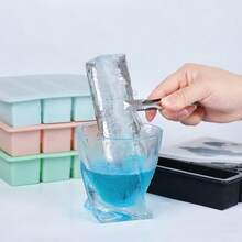 Large And Long Ice Cube Tray 2 Pack Silicone Freezing Container Sticks With Lid For Whiskey Water Bottle Food Leftovers And Baking - 黑色 - 查看 5