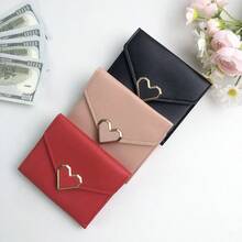 Cute Coin Purses For Women, Featuring A Unique Metal Heart-Shaped Clasp Design, Adding A Touch Of Romance And Sweetness. The Envelope-Style Design Gives These Wallets A Chic And Sophisticated Look. Despite Their Compact Size, These Wallets Still Feature Multiple Card Slots, Bill Slots, And Even A Zippered Coin Pocket. They Provide Ample Space To Organize Cards, Cash, And Small Items