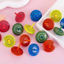 5个/10个木制彩虹旋转陀螺玩具，创意桌面小游戏及礼品