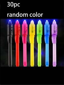 30pcs Magical Invisible Fluorescent Flashlight, Random Color Changing & Glowing; Mysterious Message Magic Pen; Christmas Gift Box Filler, Birthday Gift, New Year Gift, Carnival Gift, Easter Gift And Back To School Gift. - Multicolor - View 8